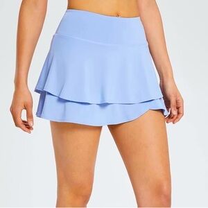 Baleaf periwinkle sporty workout tennis layered skirt skort shorts size XL